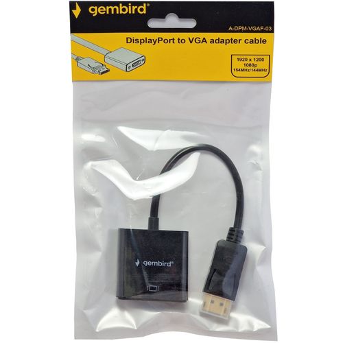 A-DPM-VGAF-03 ** Gembird DisplayPort to VGA adapter cable, BLACK (381) slika 2