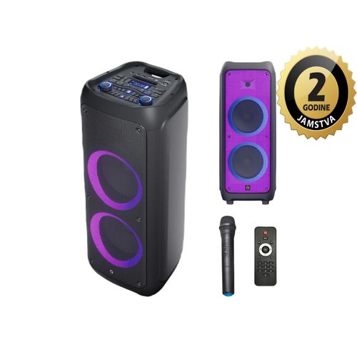 MANTA karaoke, 300W, FM, BT, USB, SD, disko sv, bež mik, daljinski, crni SPK5450 slika 1