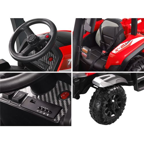 Veliki AKU traktor 4x4 s prikolicom crveni slika 9