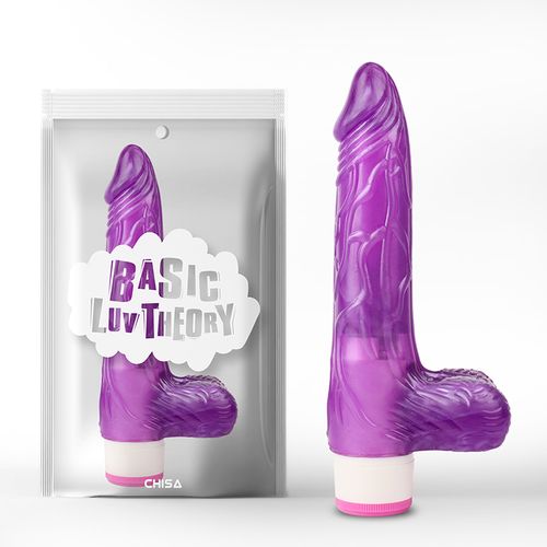 Realisticni vibrator sa testisima Luv Pleaser Purple slika 1