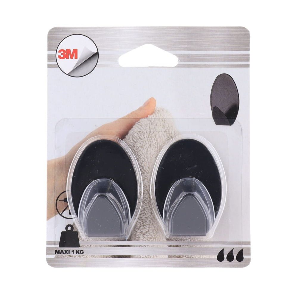 Samoljepljiva kukica inox crna 2/1 Tendance slika 2