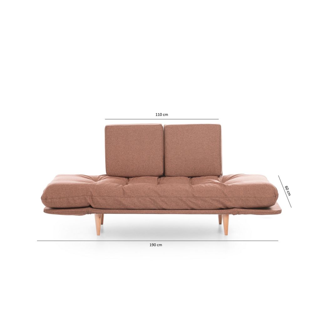 Nina Daybed - Svijetlosmeđi 3-sjedalni kauč na razvlačenje slika 9
