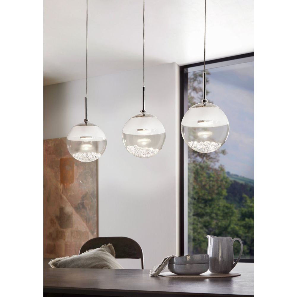 Eglo Montio 1 Visilica sa 3 LED Sijalice, 3x5W, Krom/Staklo Prozirno slika 7