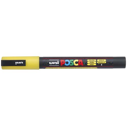 UNI POSCA marker pc-3ml glitter žuti slika 1