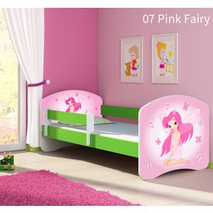Dječji krevet ACMA s motivom, bočna zelena 180x80 cm 07-pink-fairy