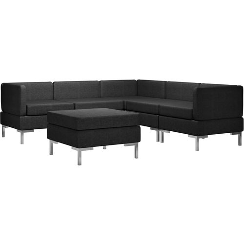 6-dijelni set sofa od tkanine crni slika 20