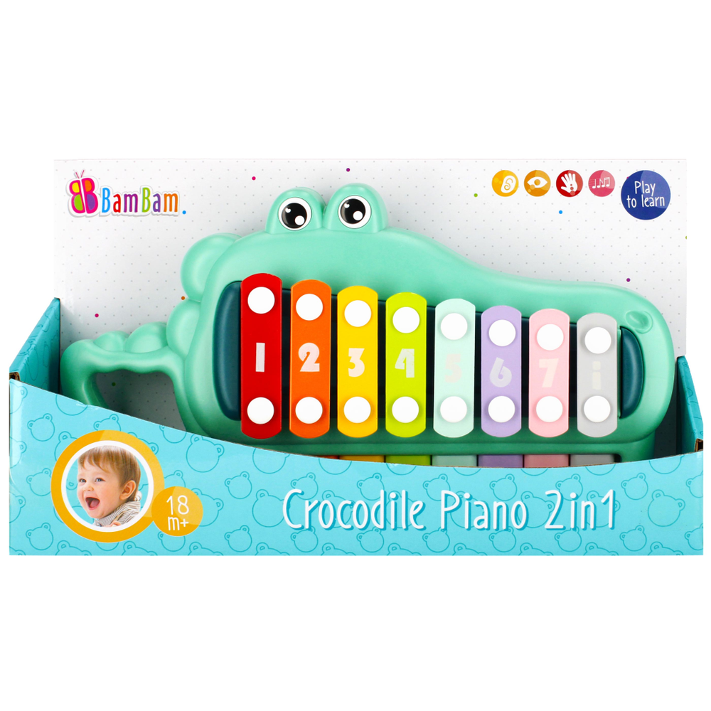 BamBam Krokodil Piano 2 u 1 - Muzička Igračka za Djecu slika 3