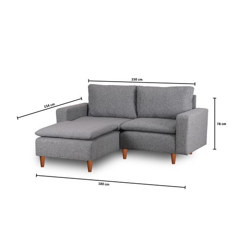 Atelier Del Sofa Kutna garnitura, Svijetlo siva, Lungo Mini - Light Grey slika 8