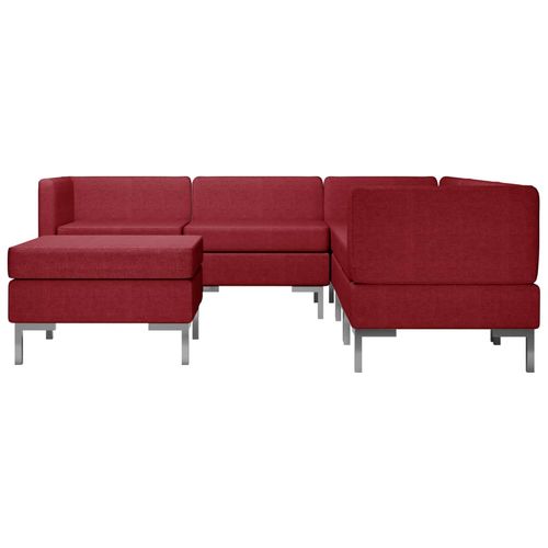 6-dijelni set sofa od tkanine crvena boja vina slika 39