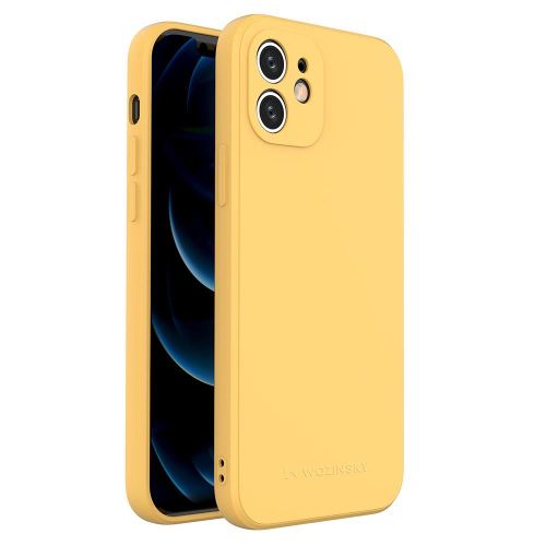 Wozinsky Color Case silikonska fleksibilna izdržljiva futrola za iPhone 12 žuta slika 1