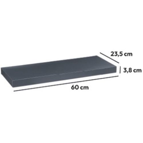 FIVE ZIDNA POLICA 60X23,5X3,8CM MDF TAMNO SIVA 138953H slika 2