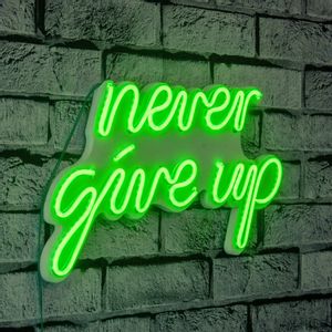 Never Give Up - Green Green Decorative Plastic Led Lighting