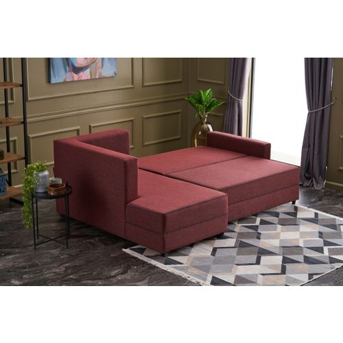 Atelier Del Sofa Kutna garnitura na razvlačenje, Bordo crvena, Ece Left - Claret Red slika 4