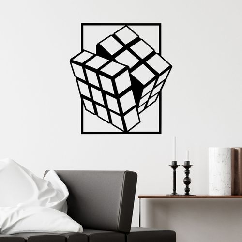 Rubik's Cube Black Decorative Metal Wall Accessory slika 2