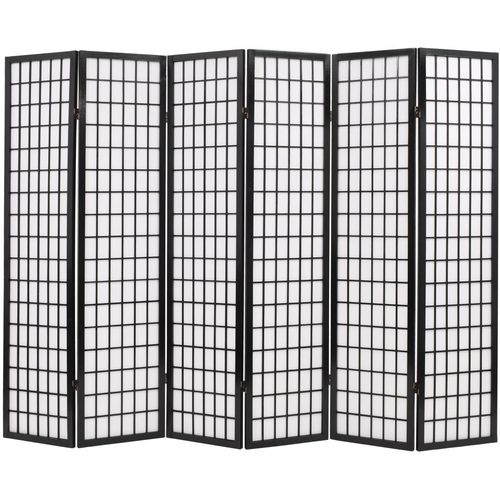 Sklopiva sobna pregrada sa 6 panela u japanskom stilu 240x170 cm crna slika 7