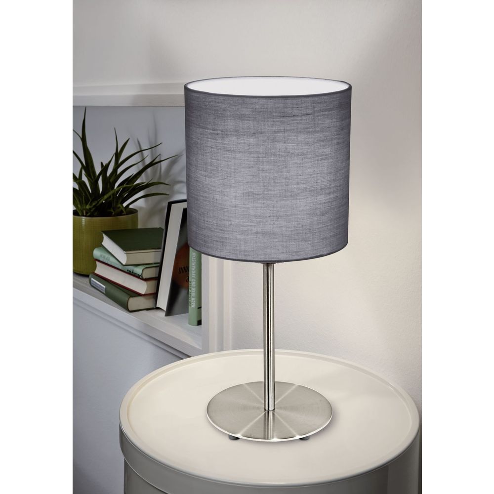 Eglo Pasteri Stolna Lampa - E27, Nikl/Mat, Siva slika 2