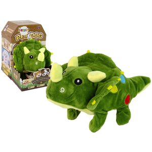 Interaktivni plišani dinosaur Triceratops, zeleni