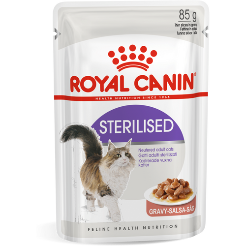 ROYAL CANIN FHN Sterilised Gravy, potpuna hrana u vrećici za  odrasle mačke, za sterilizirane/kastrirane mačke, komadići u umaku, 12x85 g slika 1