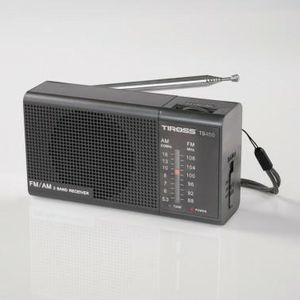 Tiross prijenosni mini radio na baterije, crni