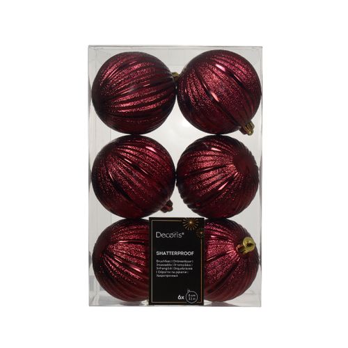 Novogodišnji set kugli za jelku 6pcs 8cm 021044 - Oxblood - KMG slika 2