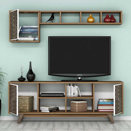 Woody Fashion TV jedinica, İnci - Walnut, White slika 2