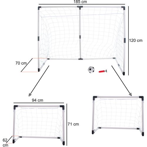 Nogometni gol za djecu 2u1 185x120x70cm slika 5