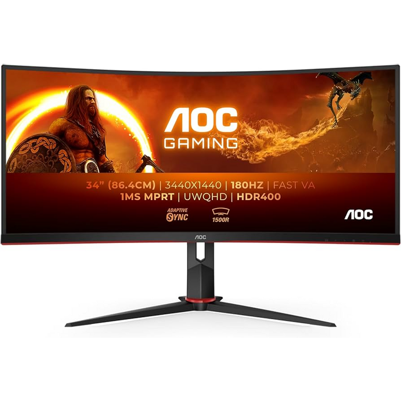 AOC AOC 34″ Monitor CU34G2XP – VA, UWQHD, 1ms, 180Hz, HDMIx2, DP image