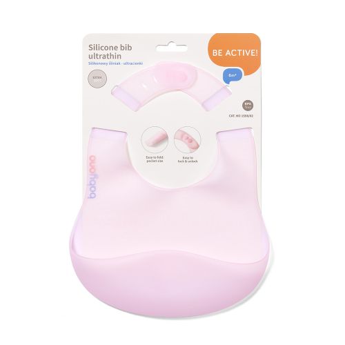 BabyOno Silikonski podbradak ultrathin 6 m+, roza slika 7