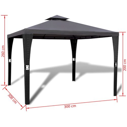 Sjenica s krovom 3 x 3 m tamno siva slika 33