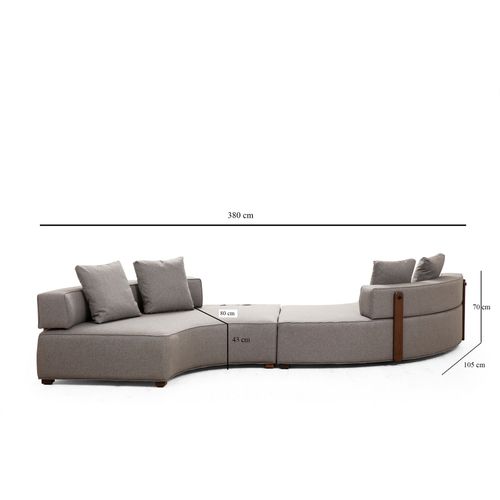 Atelier Del Sofa Kutna garnitura GONDOL-5, siva, Gondol-5 (CHL-SAĞ-CHL-SAĞ) - Grey slika 7