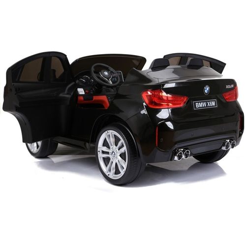 Licencirani BMW X6 M crni lakirani - dvosjed - auto na akumulator slika 3