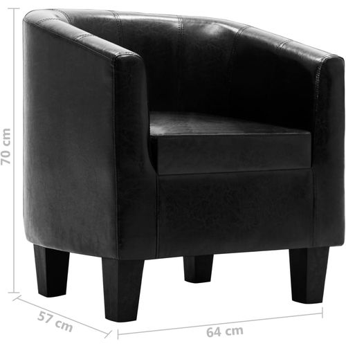 Fotelja od umjetne kože s osloncem za noge crna slika 9