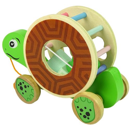 Montessori kornjača na razvrstavanje drvenih blokova na kotačima, zelena slika 4