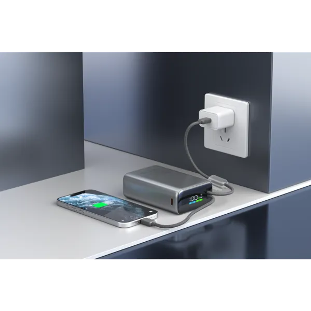MAXMOBILE POWER BANK T205ALP 20000mAh 45W PD, 2xType-C+Lightning,Sivi slika 5