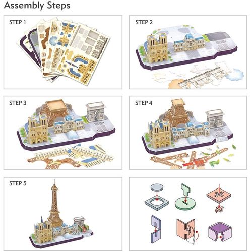 Cubicfun 3D puzle City Line Pariz slika 2