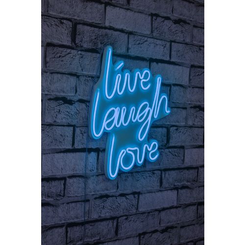 Wallity Ukrasna plastična LED rasvjeta, Live Laugh Love - Blue slika 1