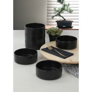 ST038606F956A000000MAKA500 Black Ceramic Bowl Set (6 Pieces)