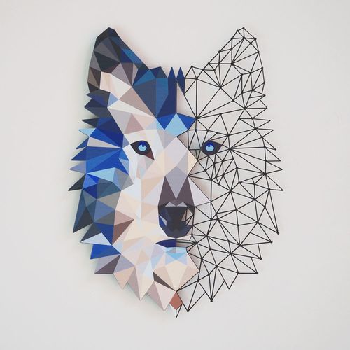 Metal Wolf Wall Art - APT721 Multicolor Decorative Metal Wall Accessory slika 2