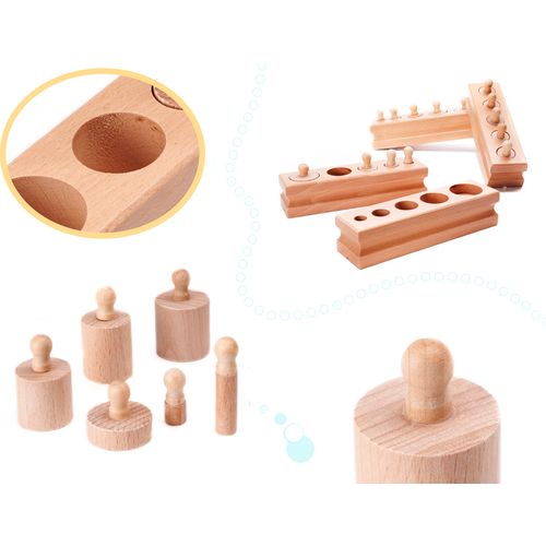 Montessori sorter drveni cilindrični utezi slika 3