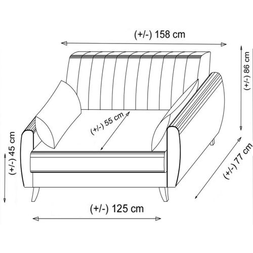 Atelier Del Sofa Dvosjed, Alkon - Tile Red slika 8