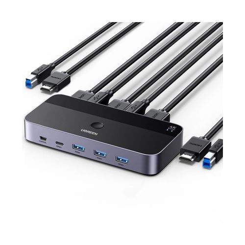 KVM Switch UGREEN 2in1, 3x HDMI, 2x USB-C, 3x USB-A,2x USB-B slika 1