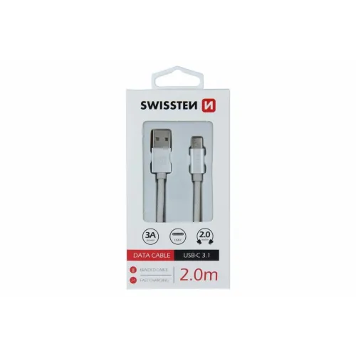 Swissten kabl USB/Type C 2,0m siva slika 2