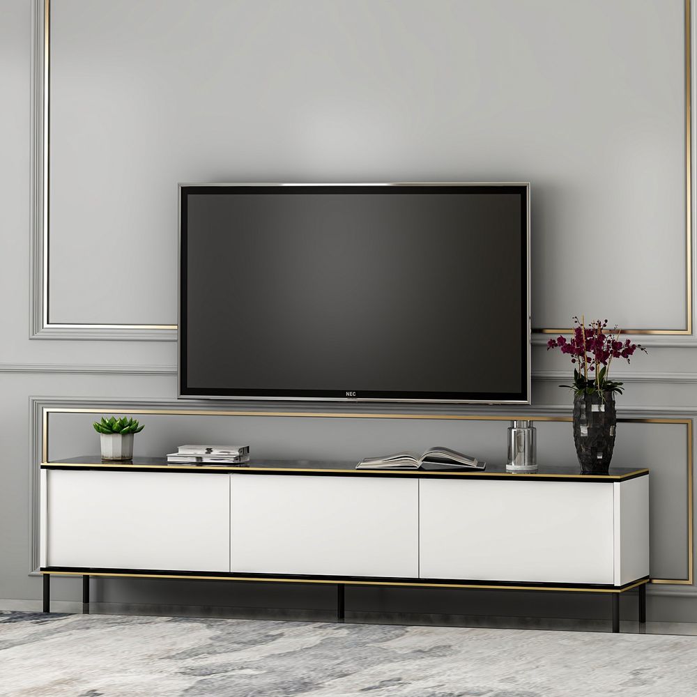Imaj - Moderni bijeli TV stalak slika 3