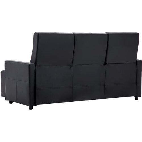 Kutna nagibna sofa s presvlakom od umjetne kože crna slika 6