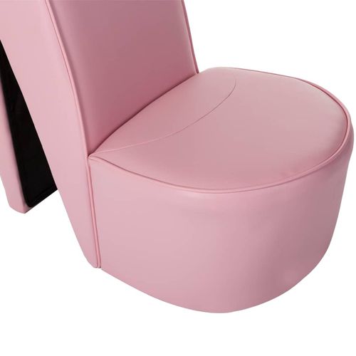 Stolica u obliku visoke pete od umjetne kože ružičasta slika 6