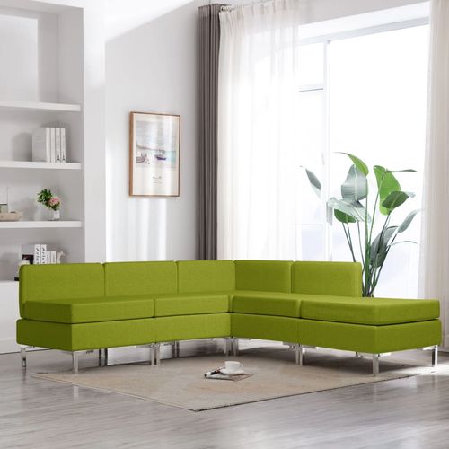 5-dijelni set sofa od tkanine zeleni slika 17