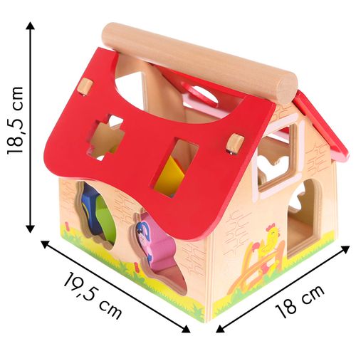 Ecotoys drvena kućica s farme sorter oblika slika 5