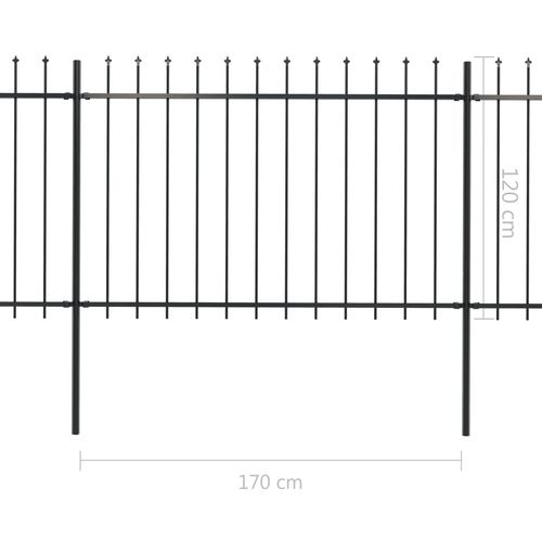 Vrtna ograda s ukrasnim kopljima čelična 8,5 x 1,2 m crna slika 5