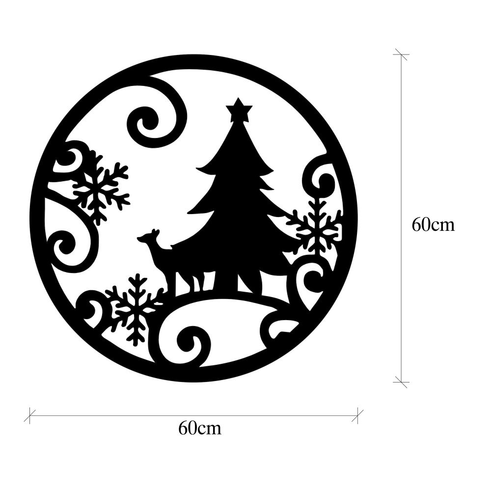 Dekorativni Metalni Zidni Ukras XMASBLACK - 027 u Crnoj Boji slika 6