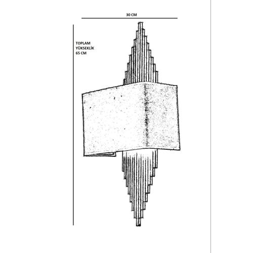 Hande Eskitme Dikdörtgen Açık Hasır Abajurlu Aplik Gold Wall Lamp slika 4